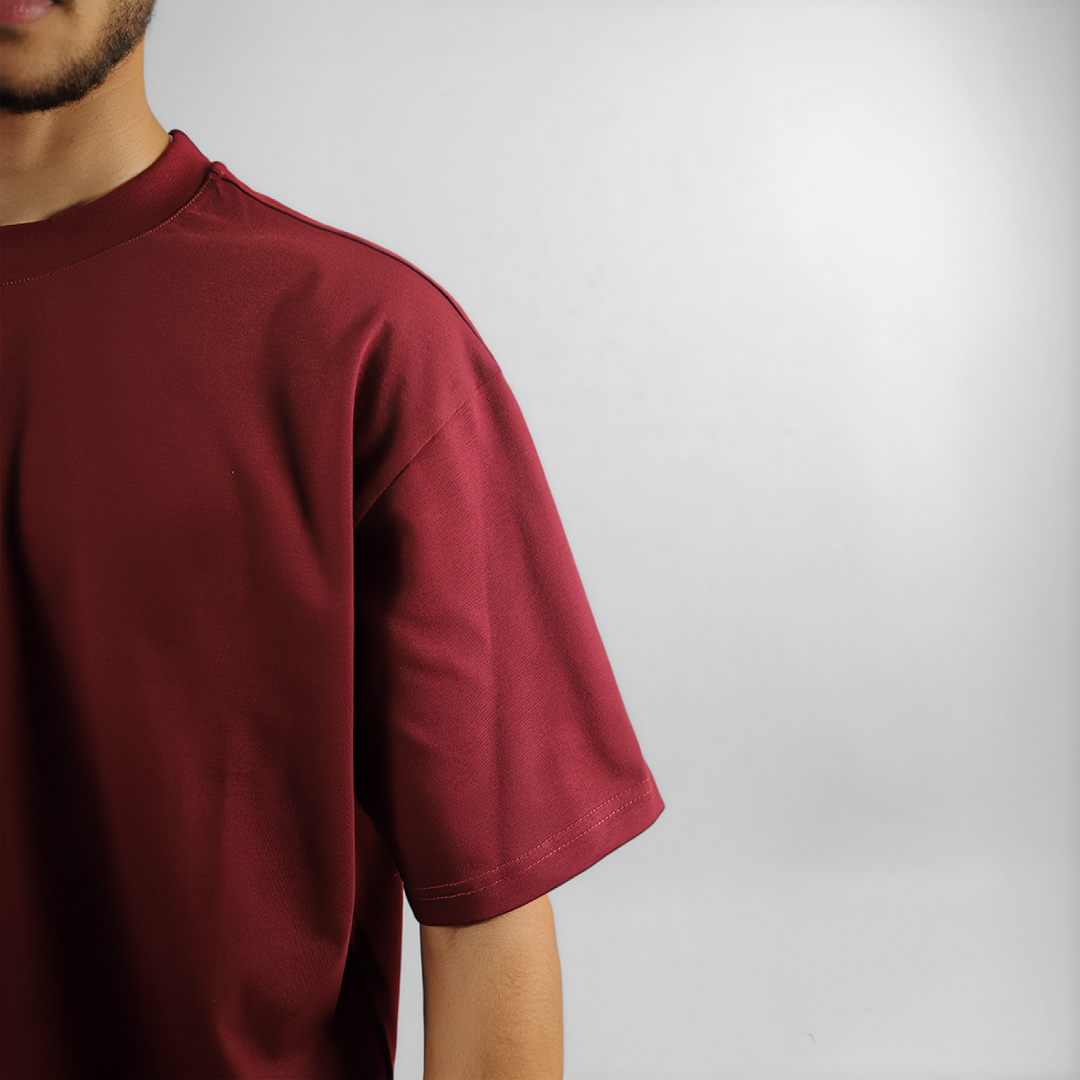 BLANK BOXY TEE IN BURGUNDY