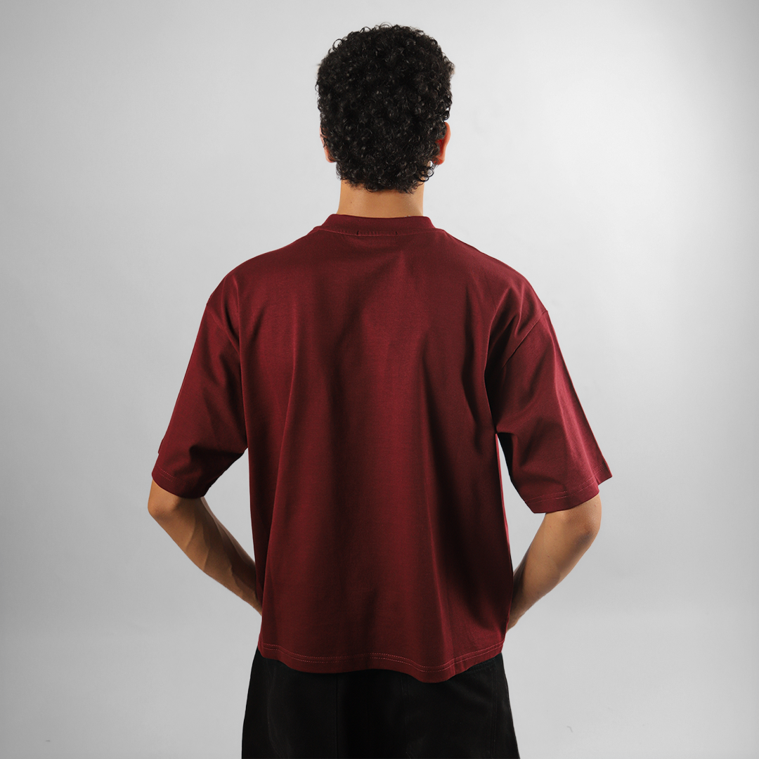 BLANK BOXY TEE IN BURGUNDY