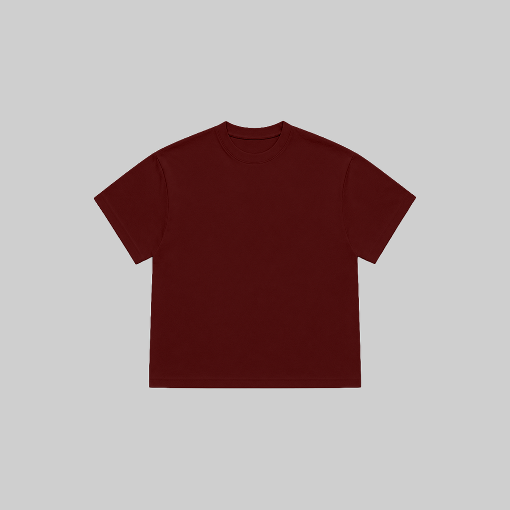 BLANK BOXY TEE IN BURGUNDY