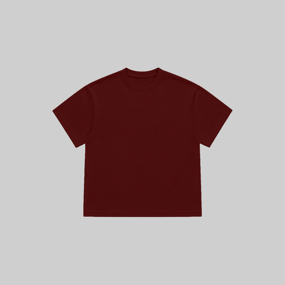 BLANK BOXY TEE IN BURGUNDY