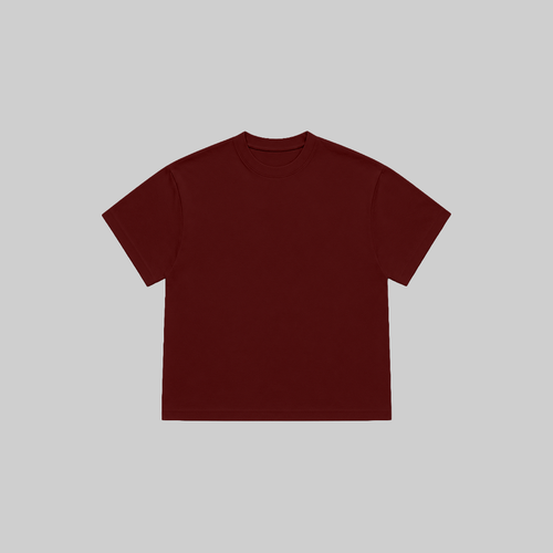 BLANK BOXY TEE IN BURGUNDY