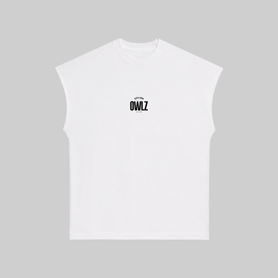WHITE NIGHT CULTURE SLEEVELESS TEE