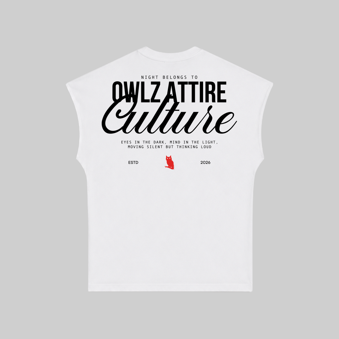 WHITE NIGHT CULTURE SLEEVELESS TEE